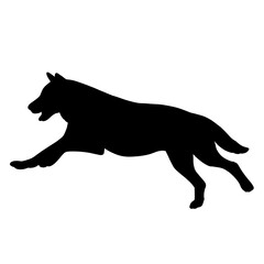 Animals dog silhouette set