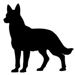 Animals dog silhouette set