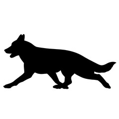 Animals dog silhouette set