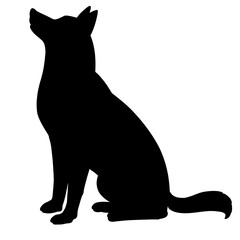 Animals dog silhouette set
