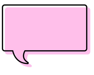 シンプルな線がずれた吹き出し　四角形