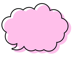 シンプルな線がずれた吹き出し　丸みのある雲形
