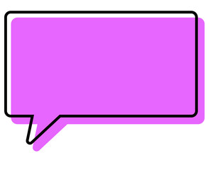 シンプルな線がずれた吹き出し　四角形