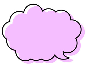 シンプルな線がずれた吹き出し　丸みのある雲形