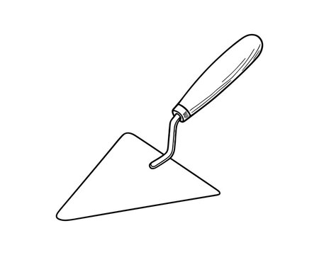 black and white trowel tool clip art preview