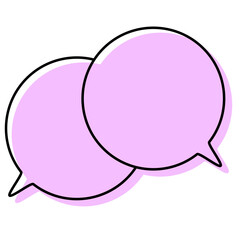 シンプルな線がずれた吹き出し　重なる会話