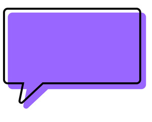 シンプルな線がずれた吹き出し　四角形