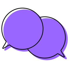 シンプルな線がずれた吹き出し　重なる会話