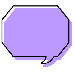 シンプルな線がずれた吹き出し　角のある八角形