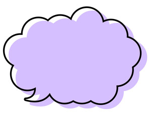 シンプルな線がずれた吹き出し　丸みのある雲形