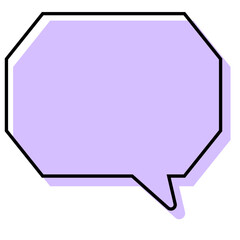 シンプルな線がずれた吹き出し　角のある八角形