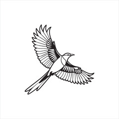 Naklejka premium Flying Bird Silhouette Clipart