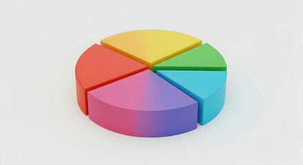 Obraz premium Colorful 3D Pie Chart Segment Illustration for Data Visualization