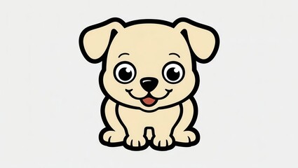 Happy baby dog and fun teddy bear cartoon animal illustration drawing