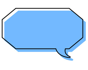 シンプルな線がずれた吹き出し　細長い八角形