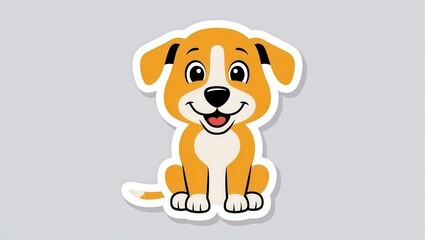 Happy cute brown dog puppy cartoon animal illustration vector isolated