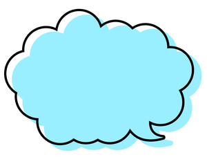シンプルな線がずれた吹き出し　丸みのある雲形