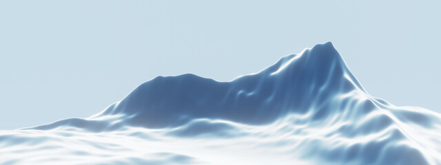 Fototapeta premium Blue snowy mountain. Snow terrain.