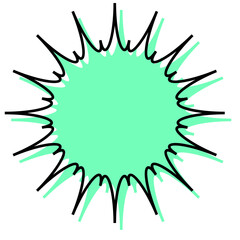 シンプルな線がずれた吹き出し　ギザギザした形