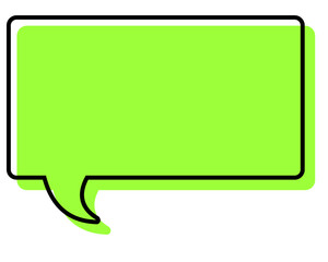 シンプルな線がずれた吹き出し　四角形