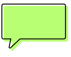 シンプルな線がずれた吹き出し　四角形