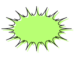 シンプルな線がずれた吹き出し　細長いギザギザした形