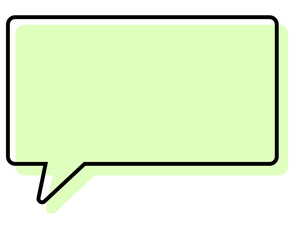 シンプルな線がずれた吹き出し　四角形