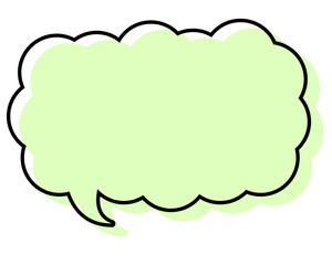 シンプルな線がずれた吹き出し　細長い雲形