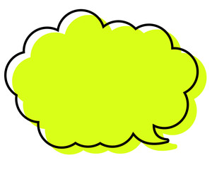 シンプルな線がずれた吹き出し　丸みのある雲形