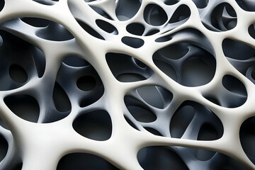 Intricate network of interconnected organic forms.