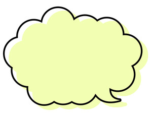 シンプルな線がずれた吹き出し　丸みのある雲形