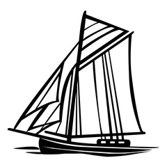 boat silhouette vector set 