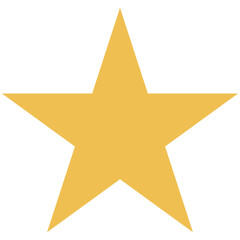 Obraz premium A symmetrical five-pointed yellow star set against a plain background, representing a classic and minimal geometric design.