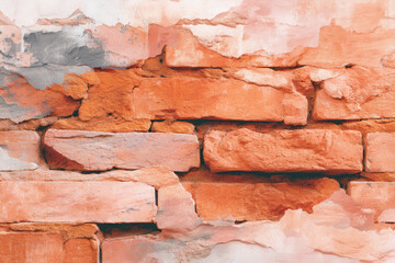 Obraz premium Captivating brick wall featuring an elegant clock surrounded by rustic textures and intriguing details in 8k resolution