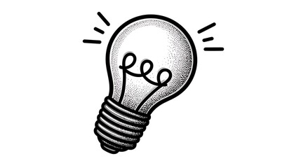 Brilliant Idea Vintage Lightbulb Illustration.