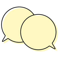 シンプルな線がずれた吹き出し　重なる会話