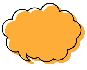 シンプルな線がずれた吹き出し　丸みのある雲形