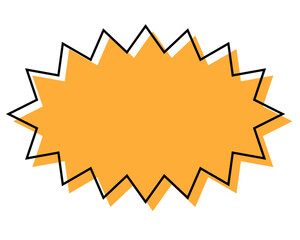 シンプルな線がずれた吹き出し　細長いギザギザした形