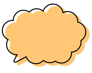 シンプルな線がずれた吹き出し　丸みのある雲形