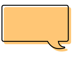 シンプルな線がずれた吹き出し　四角形