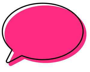 シンプルな線がずれた吹き出し　丸形