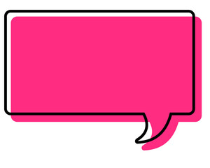 Naklejka premium シンプルな線がずれた吹き出し 四角形