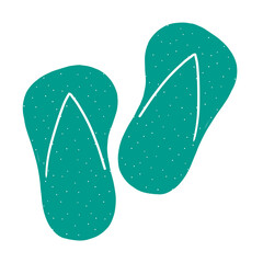 green flip flops