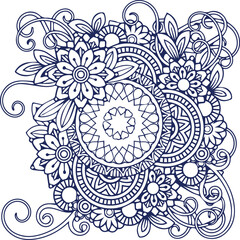 Beautiful flower art and mandala vector design