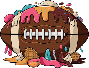 Chocolatey Ice cream drip Football Vector