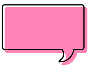 シンプルな線がずれた吹き出し　四角形