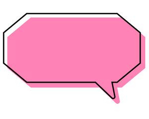 シンプルな線がずれた吹き出し　細長い八角形