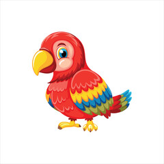 Colorful Cartoon Parrot Clip Art Illustration