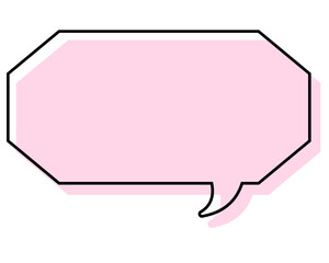 シンプルな線がずれた吹き出し　細長い八角形