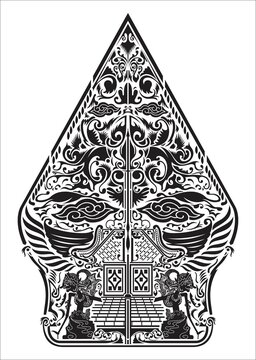 traditional black and white javanese shadow puppets indonesia